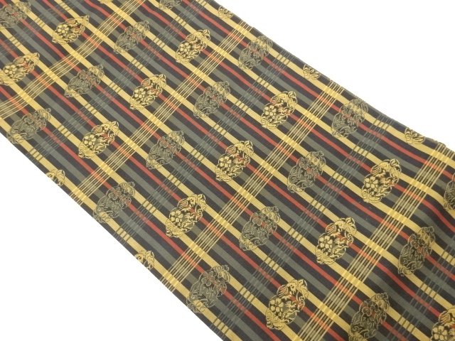 JAPANESE NAGOYA OBI / WOVEN STRIPE & CLOUD